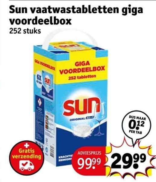 Sun vaatwastabletten giga voordeelbox 252 stuks