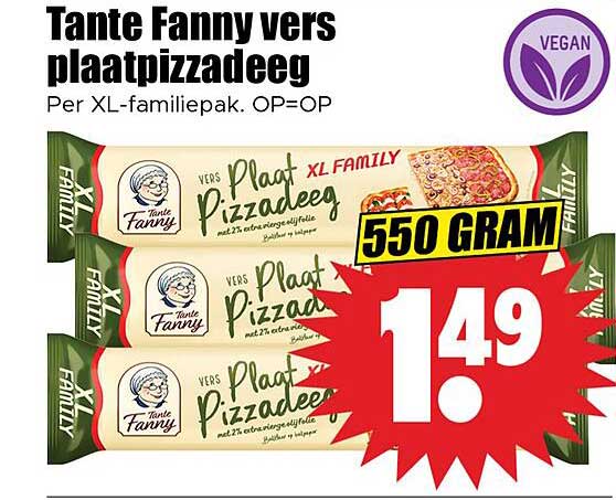 Tante Fanny vers plaatpizzadeeg