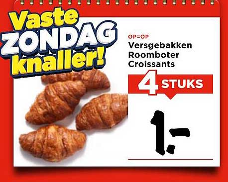 Versgebakken Roomboter Croissants 4 Stuks