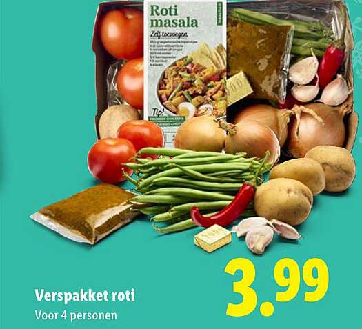 Verspakket roti voor 4 personen