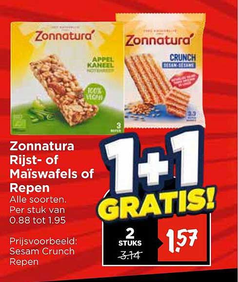 Zonnatura Rijst- of Maïswafels of Repen