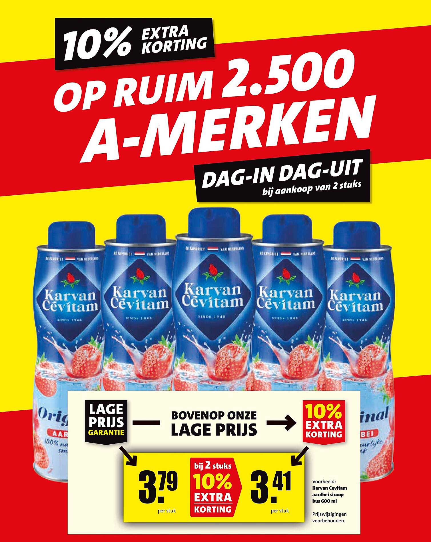 10% extra korting op ruim 2.500 A-merken