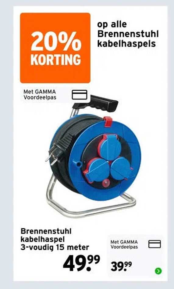20% KORTING op alle Brennenstuhl kabelhaspels