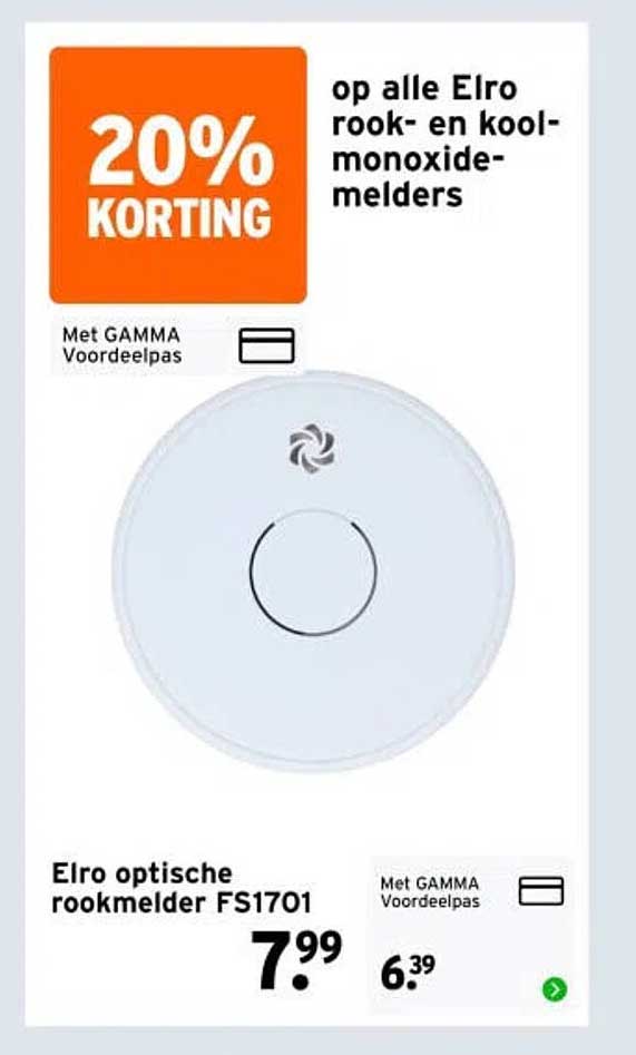 20% KORTING op alle Elro rook- en kool-monoxidemelders