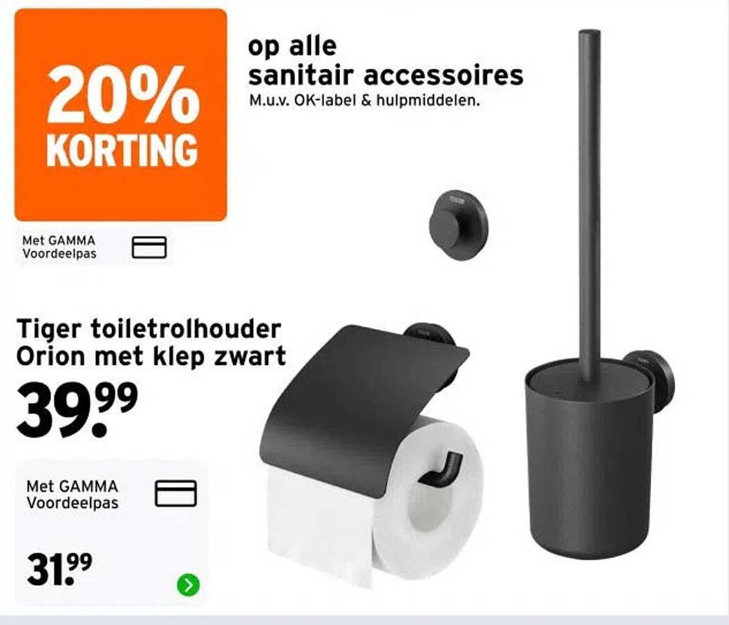 20% KORTING op alle sanitair accessoires