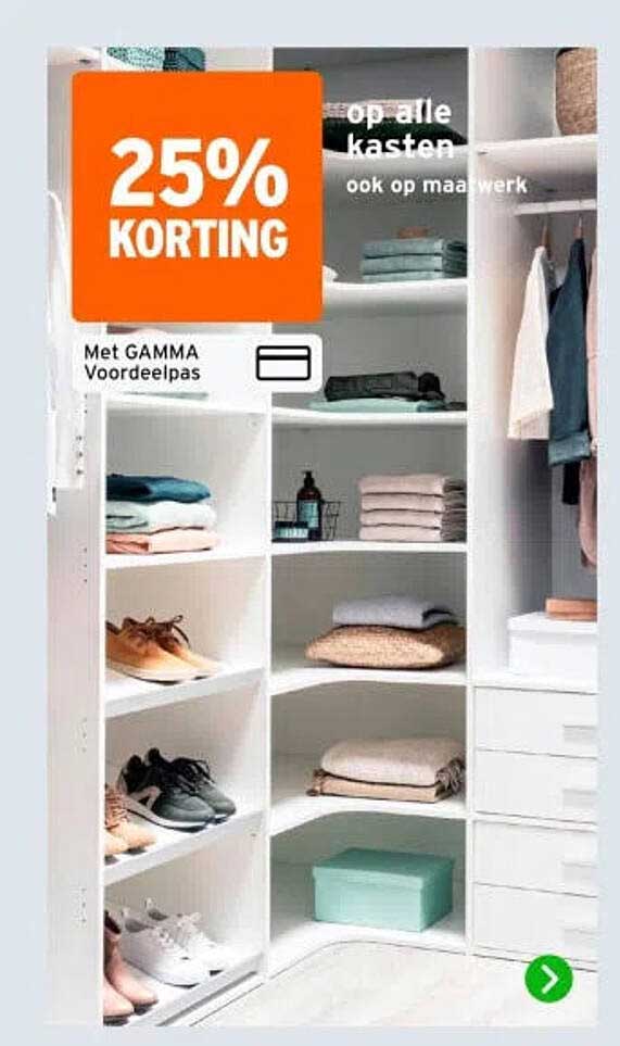 25% KORTING op alle kasten ook op maatwerk