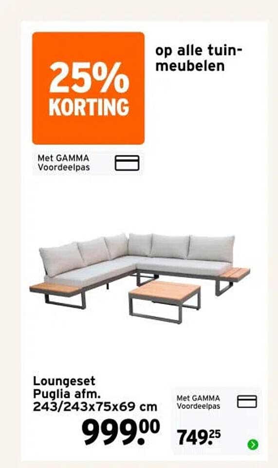 25% KORTING op alle tuin-meubelen