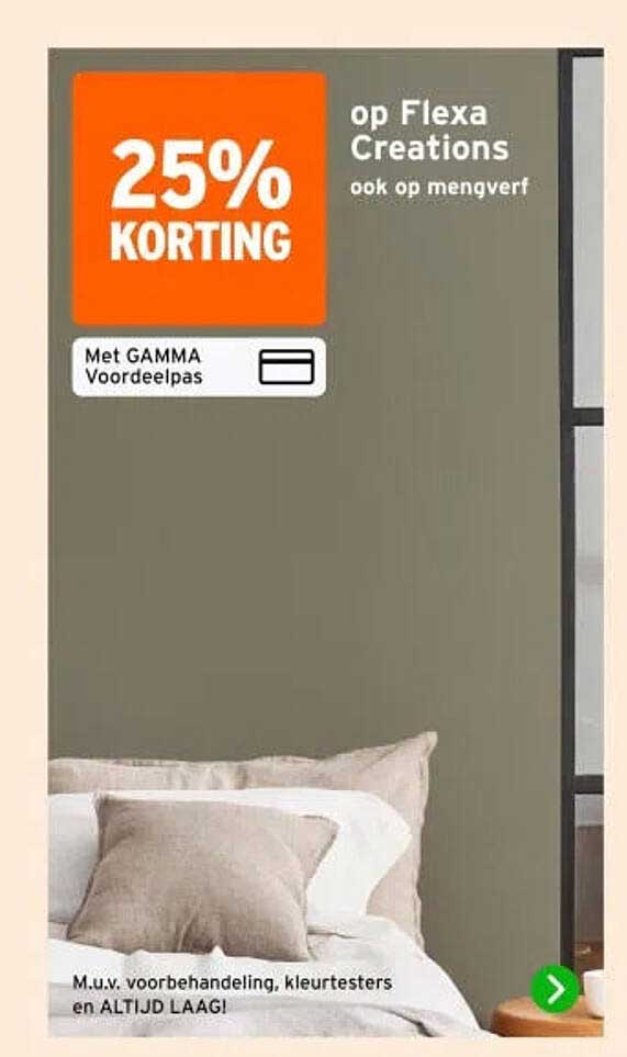 25% KORTING op Flexa Creations ook op mengverf