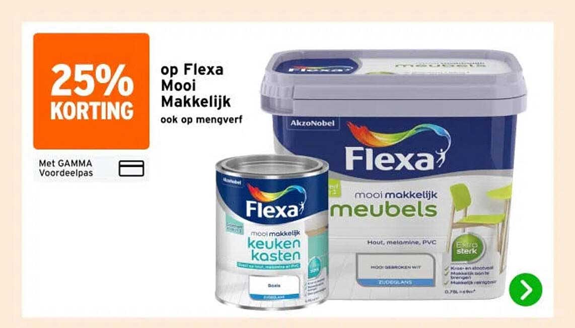 25% KORTING op Flexa Mooi Makkelijk ook op mengverf