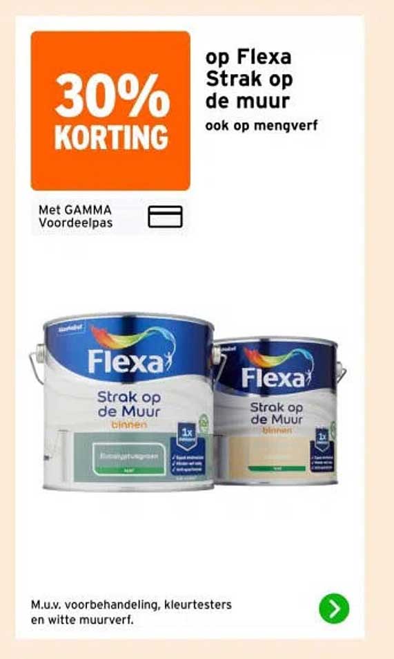 30% korting op Flexa Strak op de muur ook op mengverf