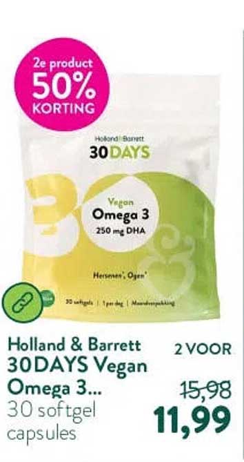30DAYS Vegan Omega 3... 2e product 50% korting