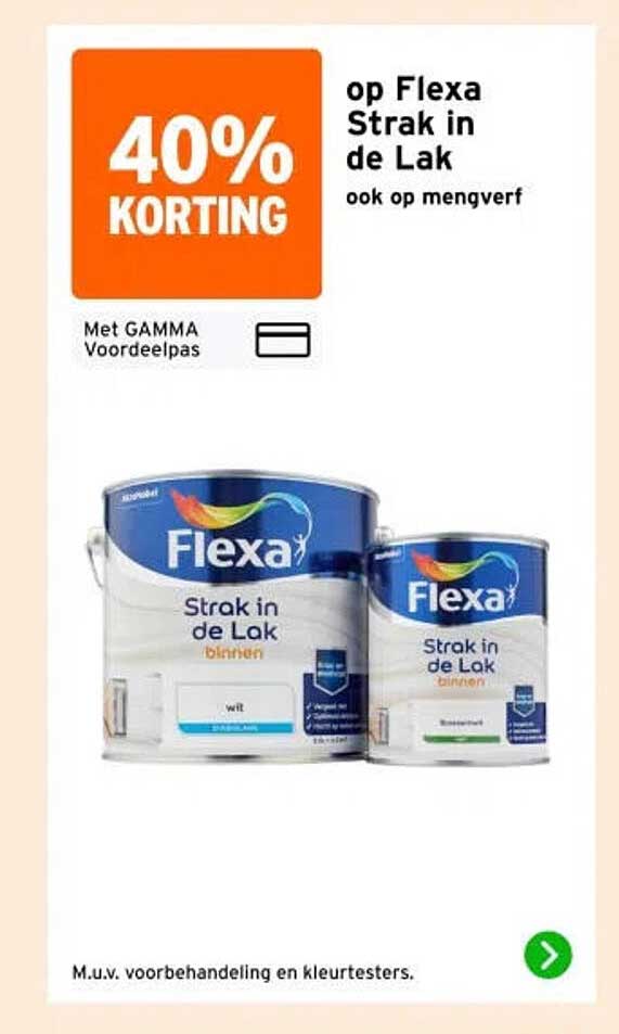 40% KORTING op Flexa Strak in de Lak ook op mengverf