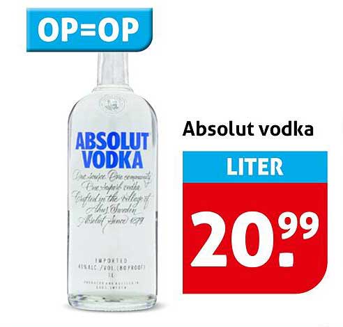 Absolut vodka LITER OP=OP