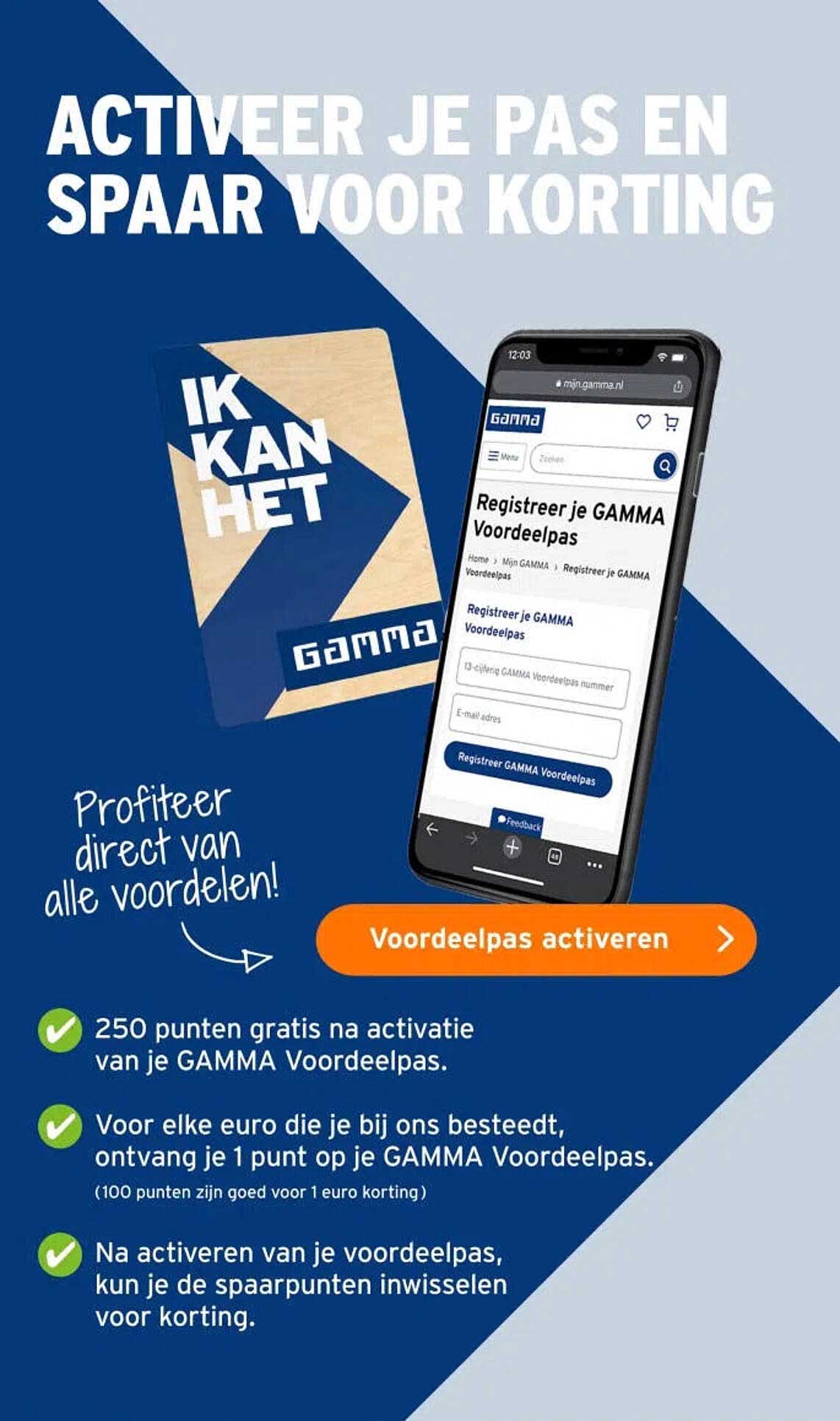 Activeer je pas en spaar voor korting