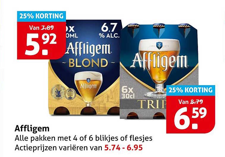 Affligem Alle pakken met 4 of 6 blikjes of flesjes