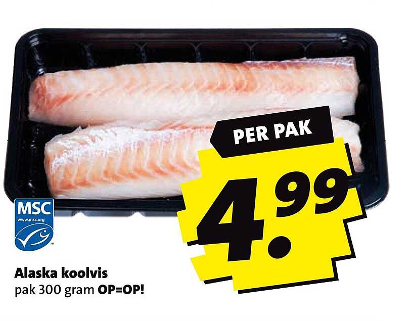 Alaska koolvis pak 300 gram OP=OP!