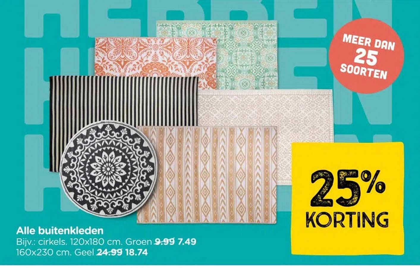 Alle buitenkleden 25% korting