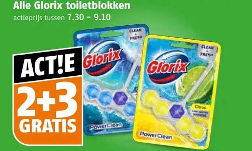 Alle Glorix toiletblokken 2+3 GRATIS