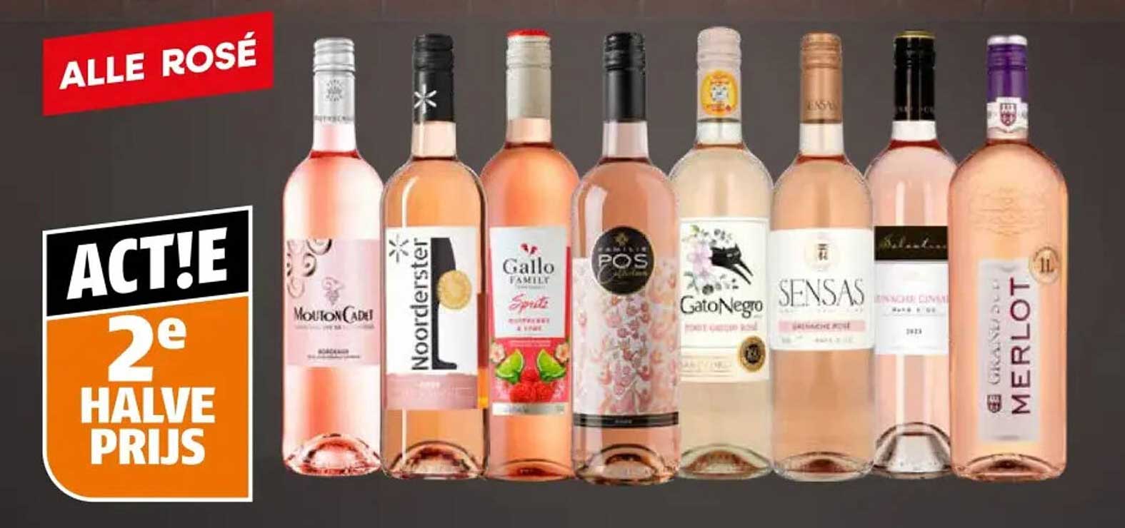 ALLE ROSÉ ACTIE! 2e halve prijs
