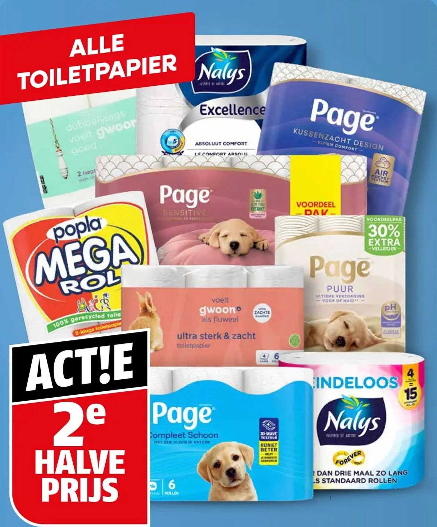 ALLE TOILETPAPIER ACT! 2e HALVE PRIJS
