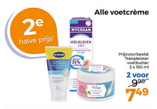 Alle voetcrème 2e halve prijs