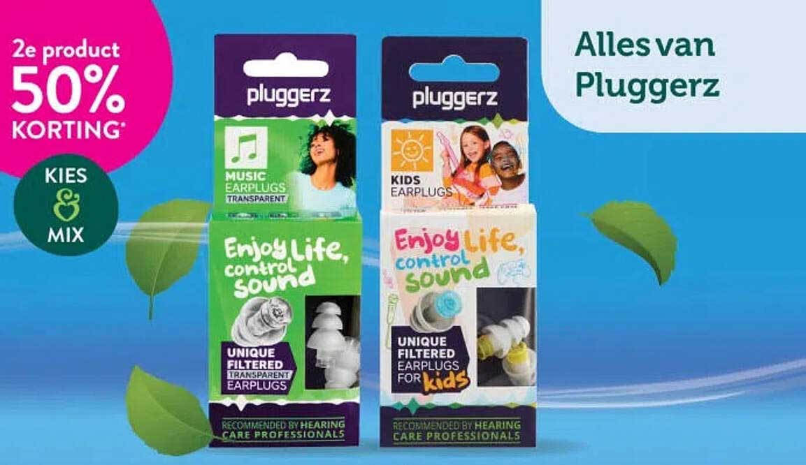 Alles van Pluggerz 2e product 50% korting KIES & MIX