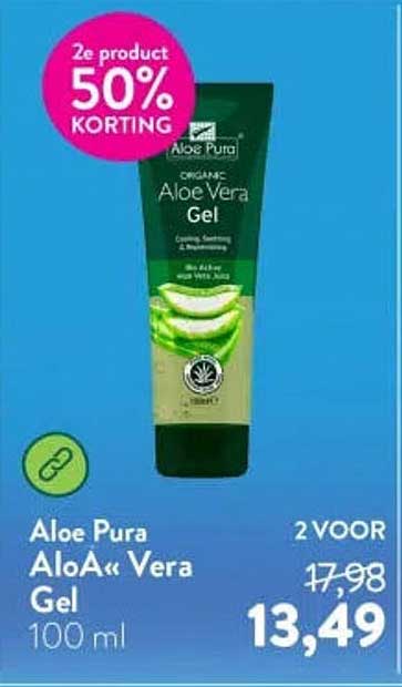 Aloe Pura Aloe Vera Gel 100 ml 2e product 50% korting