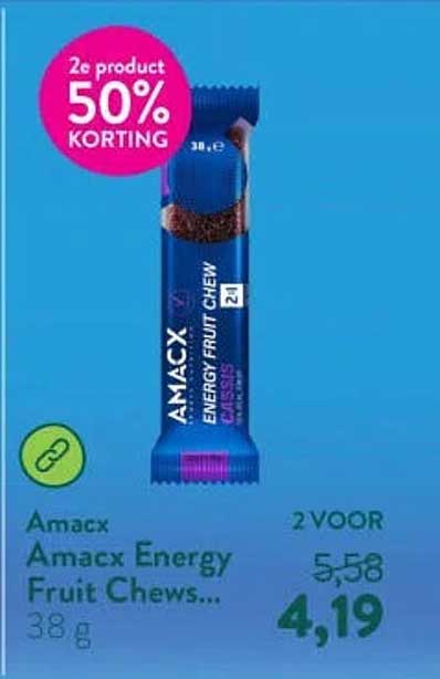 Amax Energy Fruit Chews... 2e product 50% KORTING