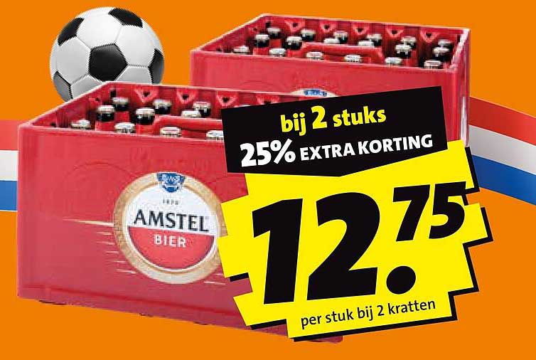 Amstel bier 25% extra korting bij 2 stuks