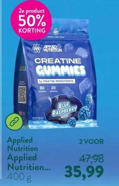 Applied Nutrition Creatine Gummies Blue Raspberry 2e product 50% korting
