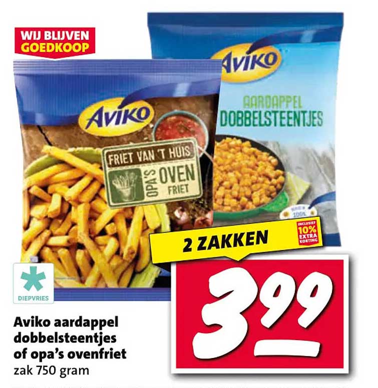 Aviko aardappel dobbelsteentjes of opa's ovenfriet 2 ZAKKEN