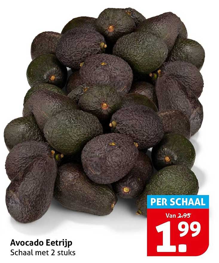 Avocado Eetrijp Schaal met 2 stuks
