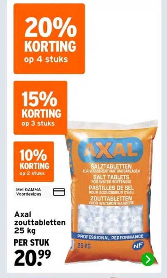 Axal zouttabletten 25 kg