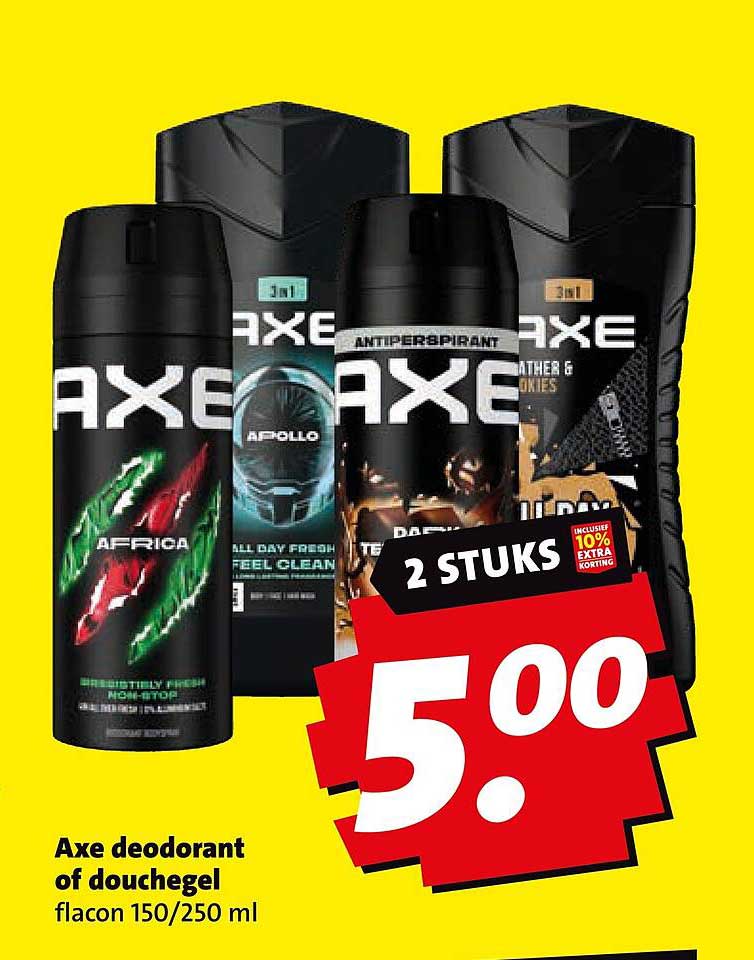 Axe deodorant of douchegel flacon 150/250 ml 2 stuks