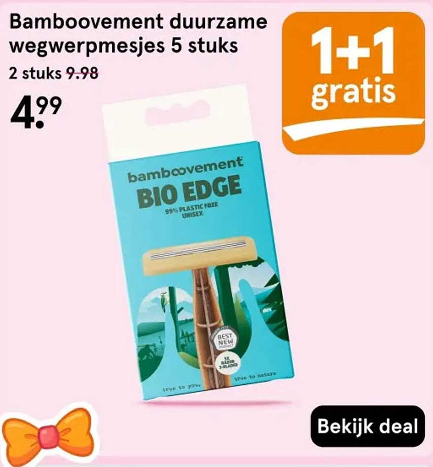 Bamboovement duurzame wegwerpsmesjes 5 stuks 1+1 gratis