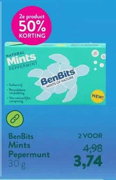 BenBits Mints Peppermunt 30 g 2e product 50% korting