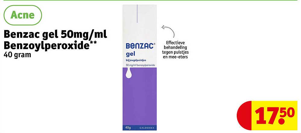 Benzac gel 50mg/ml Benzoylperoxide** 40 gram