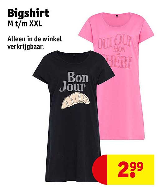 Bigshirt M t/m XXL