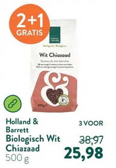 Biologisch Wit Chiazaad 500 g 2+1 GRATIS
