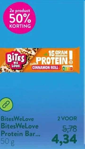 BitesWeLove Protein Bar... 2e product 50% korting
