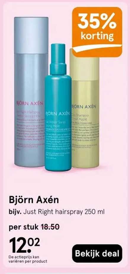 Björn Axén bijv. Just Right hairspray 250 ml 35% korting