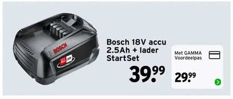 Bosch 18V accu 2.5Ah + lader StartSet