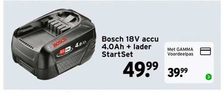 Bosch 18V accu 4.0Ah + lader StartSet