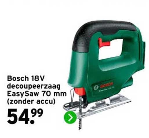 Bosch 18V decoupeerzaag EasySaw 70 mm (zonder accu)