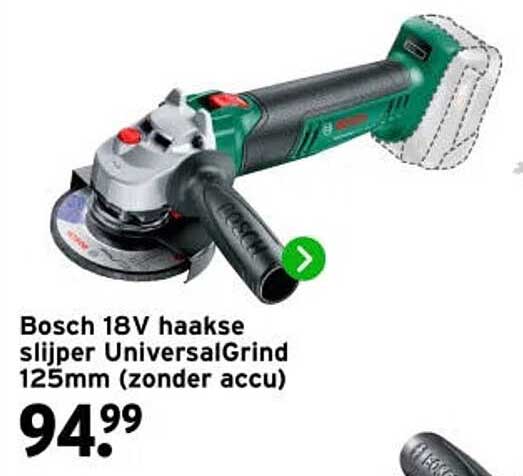 Bosch 18V haakse slijper UniversalGrind 125mm (zonder accu)