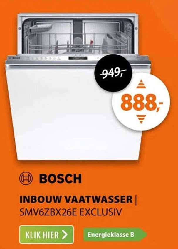BOSCH INBOUW VAATWASSER SMV6ZBX26E EXCLUSIV