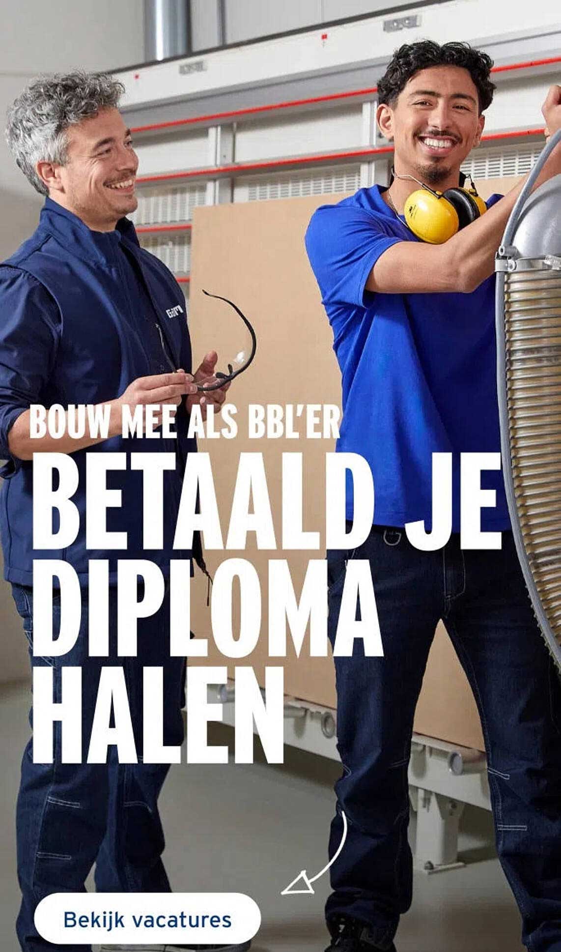 Bouw mee als BBL’er betaald je diploma halen