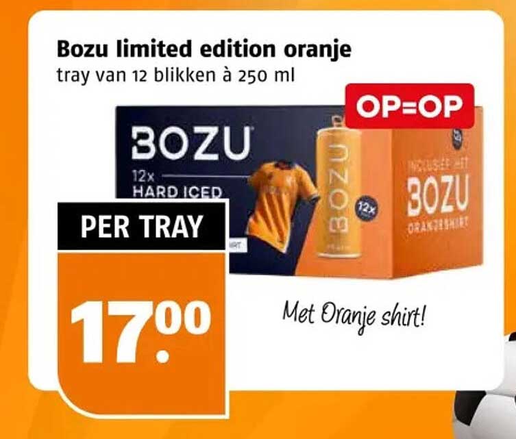 Bozu limited edition oranje tray van 12 blikken à 250 ml OP=OP