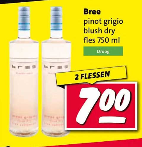 Bree pinot grigio blush dry fles 750 ml 2 FLESSEN
