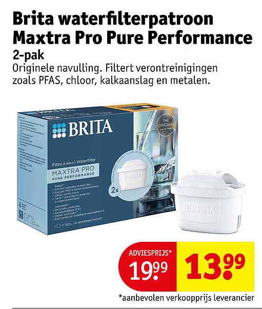 Brita waterfilterpatroon Maxtra Pro Pure Performance 2-pak